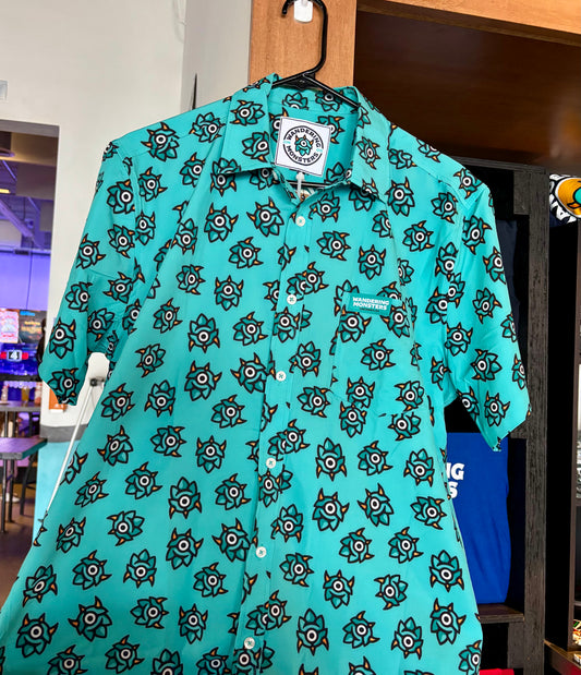Wandering Monsters short sleeve button-up